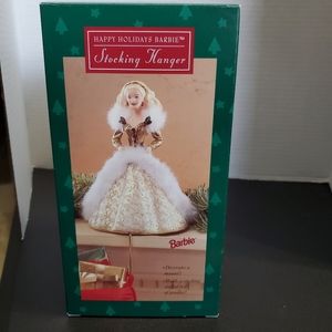 Vintage Hallmark Mattel Barbie Stocking Hanger 1995 Christmas in Box